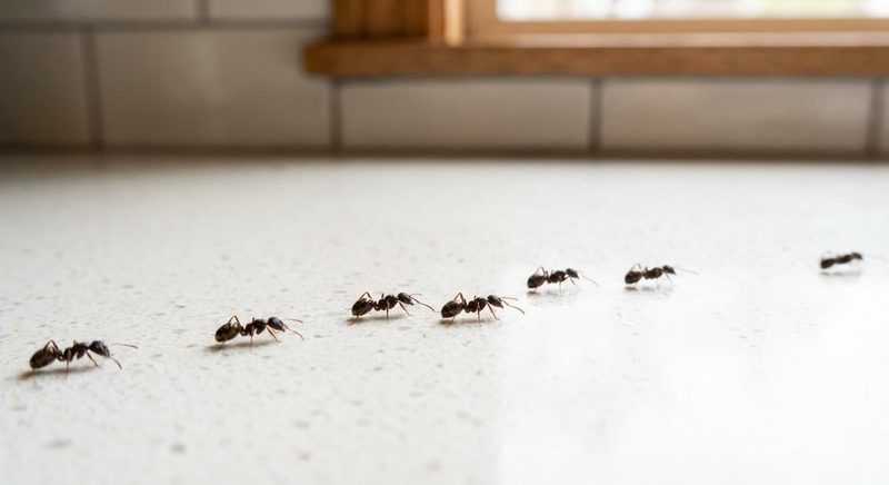 Ants trailing across a kitchen countertop — ant pest control in Ocoee FL